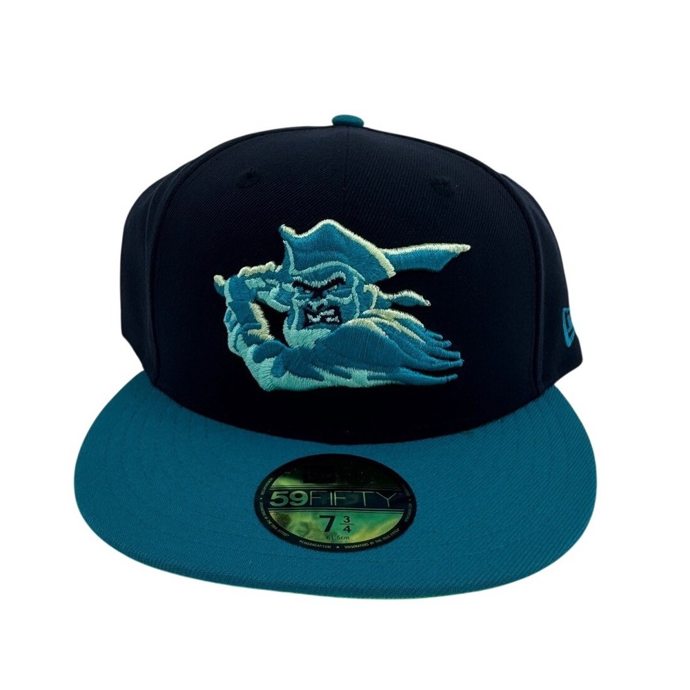 New Era 59FIFTY Hat Club Dead Mans Revenge‎ Navy Teal Fitted Hat 7 3/4